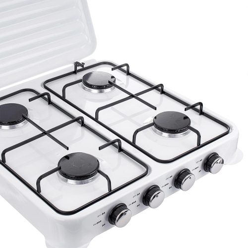 Cuptor cu Gaz Portabil cu 4 Arzătoare, 8.8 kW, Alb