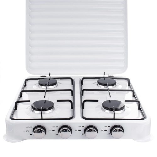 Cuptor cu Gaz Portabil cu 4 Arzătoare, 8.8 kW, Alb