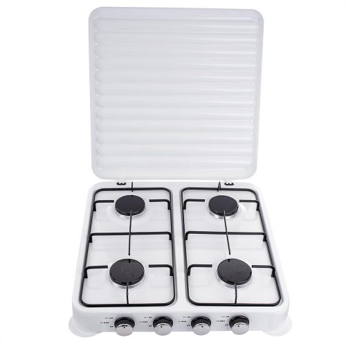 Cuptor cu Gaz Portabil cu 4 Arzătoare, 8.8 kW, Alb