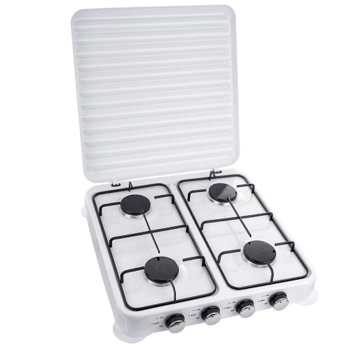 Cuptor cu Gaz Portabil cu 4 Arzătoare, 8.8 kW, Alb