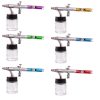 Set Aerograf Profesional Fengda BD-810 cu 6 Pulverizatoare Colorate, Duza 0.35mm