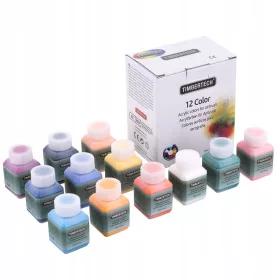   Set Vopsea Acrilică Timbertech pentru Aerograf, 12 Culori x 30ml