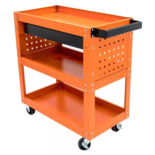 Dulap Atelier Mobil TC Technic cu 3 Rafturi, Sertar și Roți, 150kg