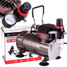   Compresor Aerografic TC Technic AS802, Fără Ulei, Silențios, 23l/min