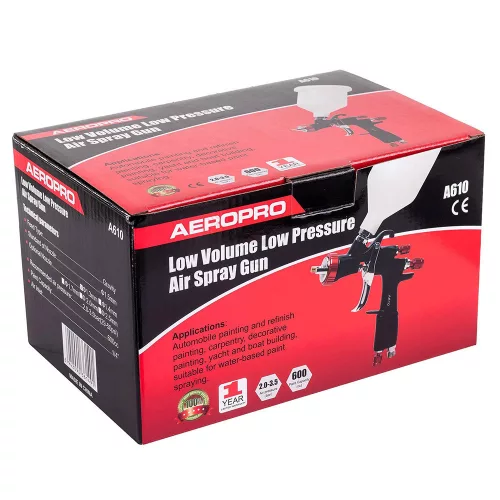 Pistol de Vopsit LVLP AEROPRO A610, Duză 2.0mm, Rezervor 600ml