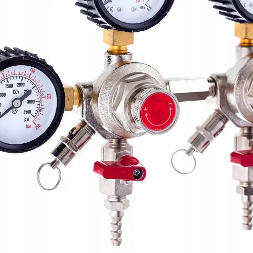Regulator CO2 Dublă Siguranță, 2 Circuite, Manometre Precizie