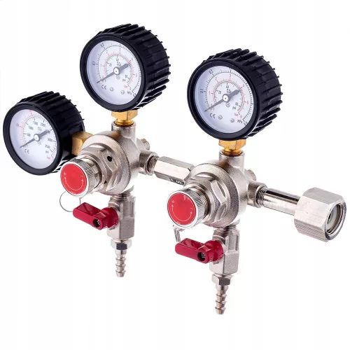 Regulator CO2 Dublă Siguranță, 2 Circuite, Manometre Precizie