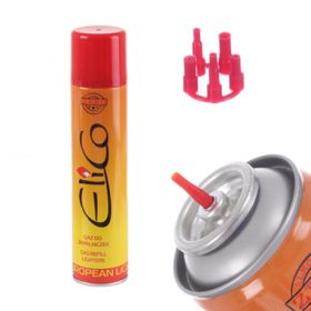 Gaz Butan Reumplere EliCo 300 ml cu Duze Universale