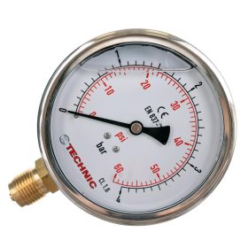   Manometru cu Glicerină TC Technic 100 mm, 0-4 bari, Filet 1/2"