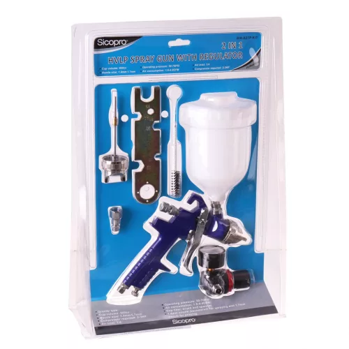 Pistol de Pulverizare HVLP Profesional TECHNIC 1.4mm + 1.7mm, cu Regulator
