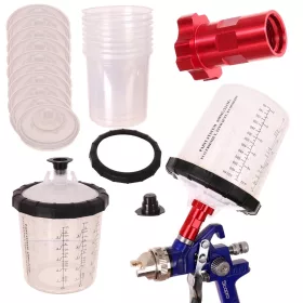   Set Profesional Pahare Amestec Vopsea, 11 buc, 650ml, Filtru 190 Micron