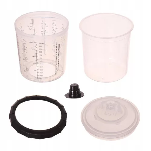 Set Profesional Pahare Amestec Vopsea, 11 buc, 650ml, Filtru 190 Micron
