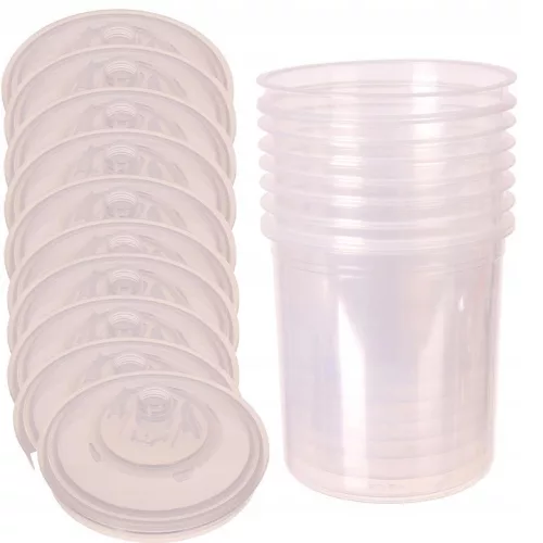 Set Profesional Pahare Amestec Vopsea, 11 buc, 650ml, Filtru 190 Micron