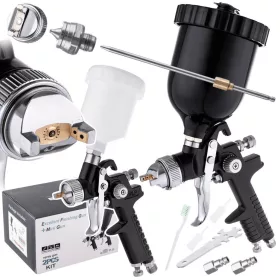   Set Pistol de Vopsit TC TECHNIC HVLP, 3 Duze (0.8, 1.4, 1.7 mm), Rezervoare 125/600ml