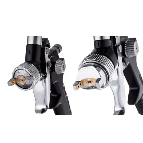 Set Pistol de Vopsit TC TECHNIC HVLP, 3 Duze (0.8, 1.4, 1.7 mm), Rezervoare 125/600ml