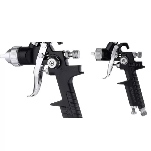 Set Pistol de Vopsit TC TECHNIC HVLP, 3 Duze (0.8, 1.4, 1.7 mm), Rezervoare 125/600ml