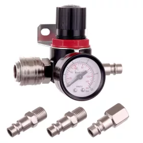  Regulator de presiune pneumatic AR2000 cu manometru și cuplaje rapide 1/4 inch