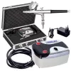 Set Compresor Aerograf HS08-3AC-SKA pentru Modelism și Body Art, 0.2 mm, 1.72 bar