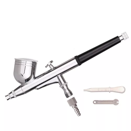 Set Compresor Aerograf HS08-3AC-SKA pentru Modelism și Body Art, 0.2 mm, 1.72 bar
