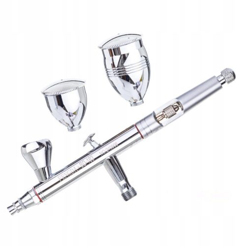 Kit Aerograf Profesional Fengda BD-183K, 3 Duze (0.3, 0.5, 0.8 mm) și Furtun