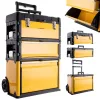 Ladă de Unelte pe Roți, Modulară cu 3 Secțiuni, Oțel și ABS