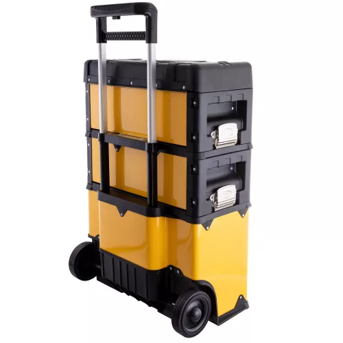 Ladă de Unelte pe Roți, Modulară cu 3 Secțiuni, Oțel și ABS