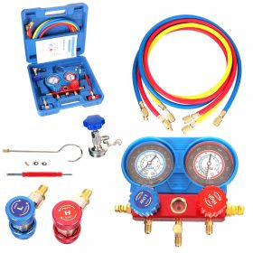   Set Manometre și Încărcare Freon R134a Auto/AC Staționar, Furtun 140cm