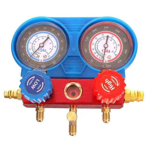 Set Manometre și Încărcare Freon R134a Auto/AC Staționar, Furtun 140cm