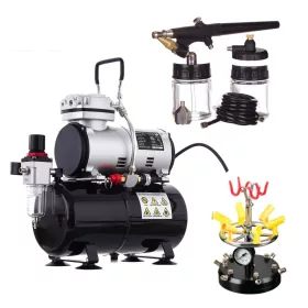 Set Airbrush Modelism cu Compresor AS186, Duza 0.8mm