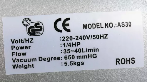 Compresor și Pompă de Vid Dublu Piston AS30W, 7 Bar, 35-40 L/Min, Silențios 47dB