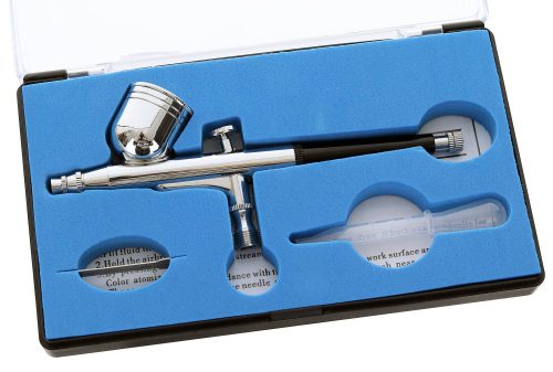 Set Mini Compresor și Aerograf Profesional, Duză 0,2mm, 25 PSI, 230V