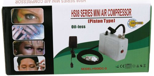 Set Mini Compresor și Aerograf Profesional, Duză 0,2mm, 25 PSI, 230V