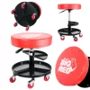 Scaun Atelier Big Red TRH6201J, cu Roți și 2 Compartimente, H max 52 cm