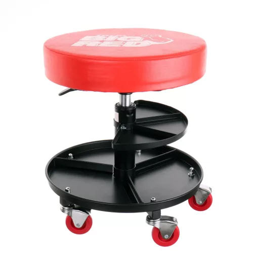 Scaun Atelier Big Red TRH6201J, cu Roți și 2 Compartimente, H max 52 cm