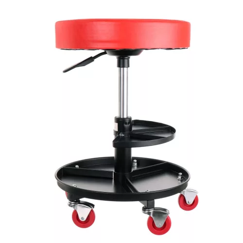 Scaun Atelier Big Red TRH6201J, cu Roți și 2 Compartimente, H max 52 cm
