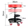 Scaun Atelier Big Red TRH6201J, cu Roți și 2 Compartimente, H max 52 cm