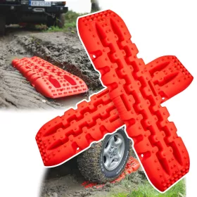   Plăci de Tracțiune 4x4 Off-Road, 10T, Roșii, Set 2 bucăți