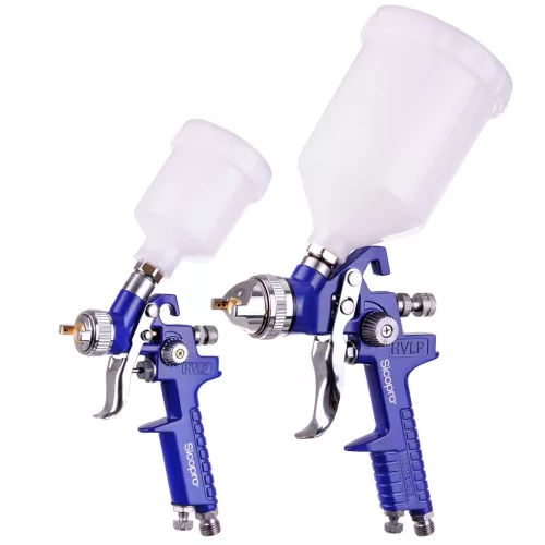 Set Pistoale Vopsit Sicopro HVLP, 2 Pistoale, Duze 0.8, 1.4, 1.7 mm