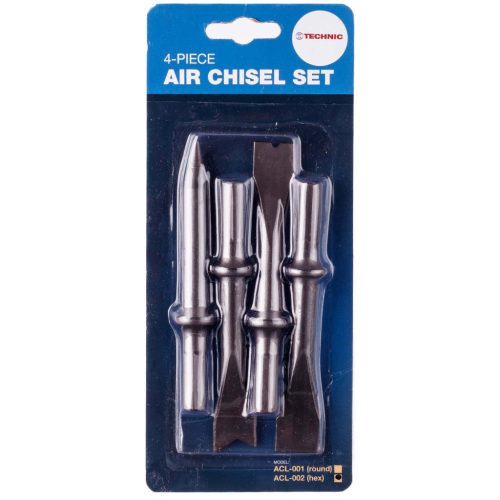 Set Dalte Pneumatice Profesionale, 4 Bucăți, Fixare Hexagonală, 125 mm