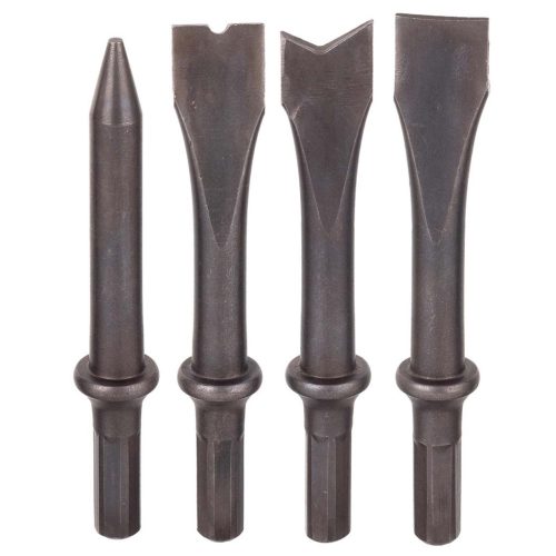 Set Dalte Pneumatice Profesionale, 4 Bucăți, Fixare Hexagonală, 125 mm