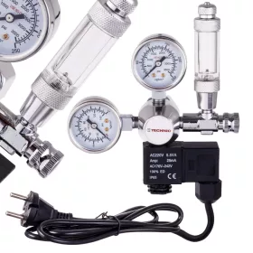   Regulator CO2 Acvariu cu Supapă Magnetică și Contor Bule 230V