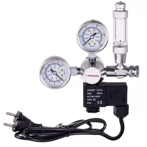 Regulator CO2 Acvariu cu Supapă Magnetică și Contor Bule 230V