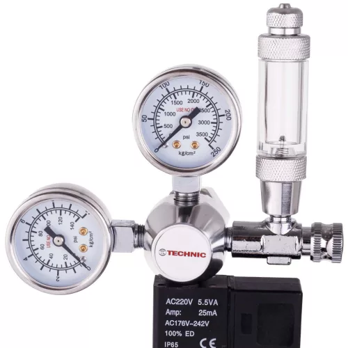 Regulator CO2 Acvariu cu Supapă Magnetică și Contor Bule 230V