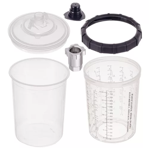 Set Pahare Amestec Vopsea 800ml cu Filtru 125μm și Adaptor, 50 buc