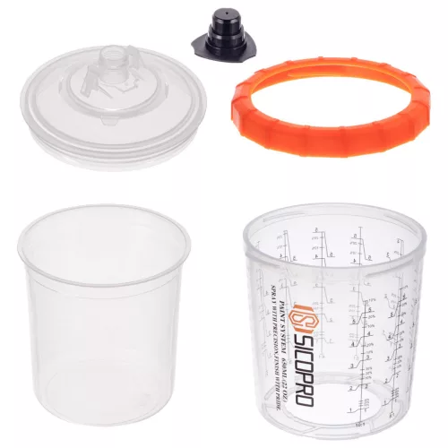 Set 50 Pahare Amestec Vopsea de Unică Folosință, 650 ml cu Filtre 125 μm