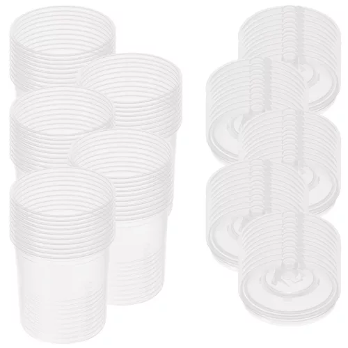Set 50 Pahare Amestec Vopsea de Unică Folosință, 650 ml cu Filtre 125 μm