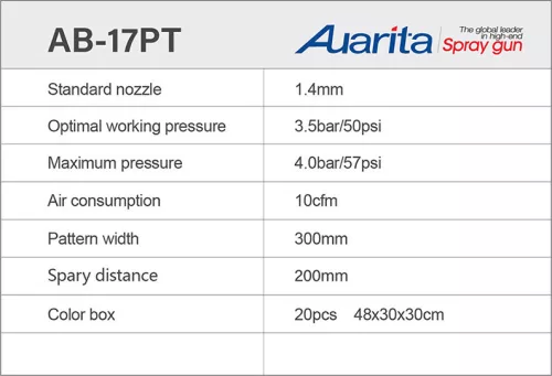 Pistol de Pulverizare AUARITA AB-17 PT 1.4 mm