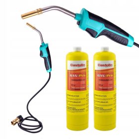 Arzător cu gaz MAPP Turbo 1900°C, 2 butelii Castolin