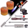 Arzător cu Gaz Demontabil cu Mâner de Lemn, Husă și 2 Cartușe EliCo 300g