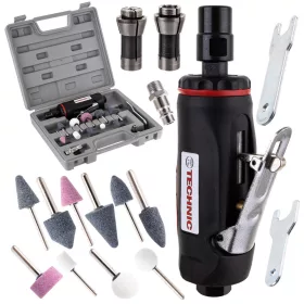 Set Polizor Pneumatic Drept cu Accesorii, 6/3 mm